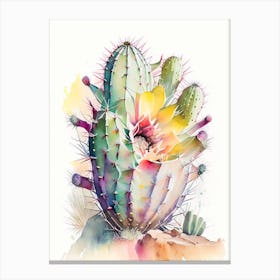 Ferocactus Cactus Storybook Watercolours 2 Canvas Print