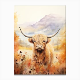Warm Tones Highland Cow 5 Canvas Print
