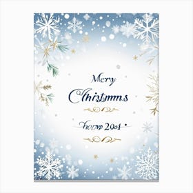 A Tasteful Composition Of Calligraphy Featuring The Text Merry Christmas 2024 Expertly Written In (3) Canvas Print