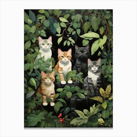 Cats In The Jungle 3 Canvas Print