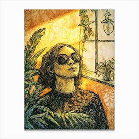 Girl In Sunglasses 4 Canvas Print