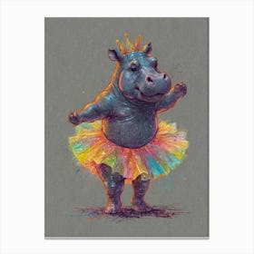 Hippo In A Tutu Canvas Print