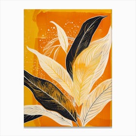 Leaves In Orange And Black Canvas Print