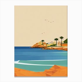 Cala Estreta Beach Costa Brava Spain Midcentury Canvas Print