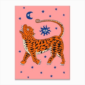 Tiger Temple Stars Pink Canvas Print