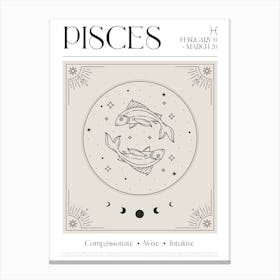 Pisces Zodiac 1 Canvas Print