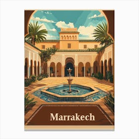 Aihrgdesign A Mid Century Modern Travel Poster For Marrakech 6 Canvas Print