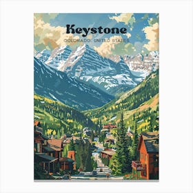 Keystone Colorado Rocky Mountains Travel Art Illustration Canvas Print