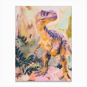 Muted Pastels Dinosaur 1 Canvas Print