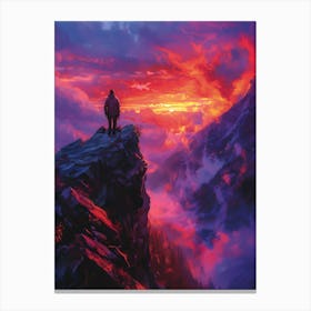 Sunset On The Cliff Canvas Print