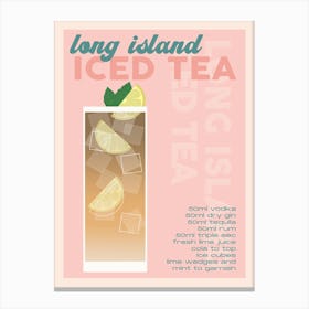Pink Long Island Iced Tea Cocktail Canvas Print