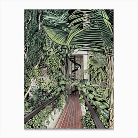 Barbican Conservatory Spiral Staircase Canvas Print