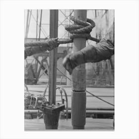 Untitled Photo, Possibly Related To Detail Of Screwing One Pipe Into Another,Oil Field Drilling Operations, Kilgore, Canvas Print