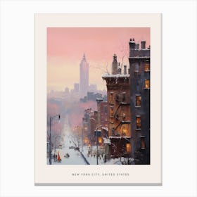 Dreamy Winter Painting Poster New York City Usa 3 Canvas Print