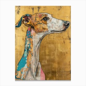 Dog Gold Effect Collage 2 Canvas Print