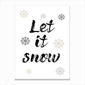 Let it Snow Xmas typography 2 Canvas Print