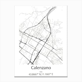 Calenzano,Italy Minimalist Map Canvas Print