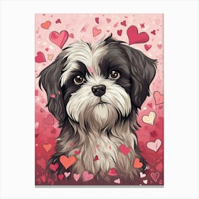 Valentines Day Shih Tzu Canvas Print
