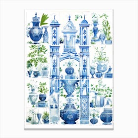 Blue And White Tile 5 Canvas Print