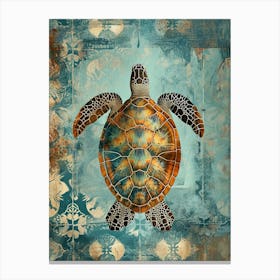 Wallpaper Textured Sea Turtle 3 Canvas Print