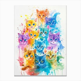 Colorful Kittens Canvas Print