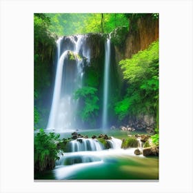 Saen Saep Waterfall, Thailand Realistic Photograph (5) Canvas Print