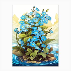 Forget Me Not At The River Bank (4) Canvas Print