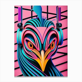 Bird With Headphones 4 Canvas Print