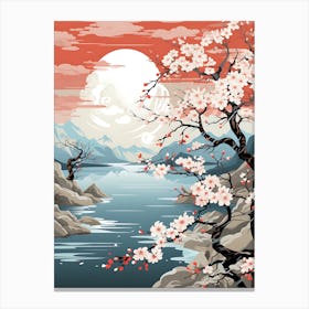 Cherry Blossom Illustration Wall Art 2 Canvas Print