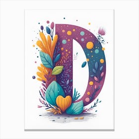 Colorful Letter D Illustration 65 Canvas Print