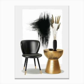 Gold And Black 101 Canvas Print