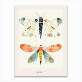 Colourful Insect Illustration Whitefly 7 Poster Canvas Print