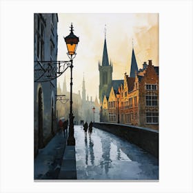 Bruges Oil Cityscape Canvas Print