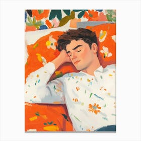 Man Napping Gouache Painting Leinwandbild