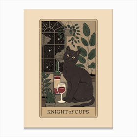 Knight Of Cups   Cats Tarot Canvas Print