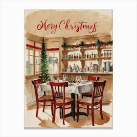 Merry Christmas Dining Room 1 Canvas Print