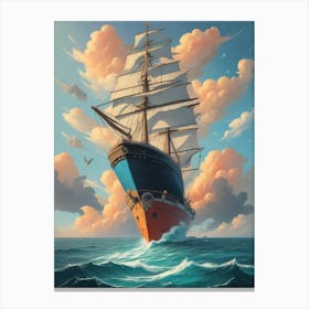 Sailing Ship In The Sky Canvas Print