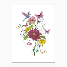 Spirit of Nature - Abstract Floral Portrait Canvas Print