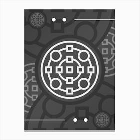 Geometric Glyph Abstract Array in White and Gray n.0056 Canvas Print