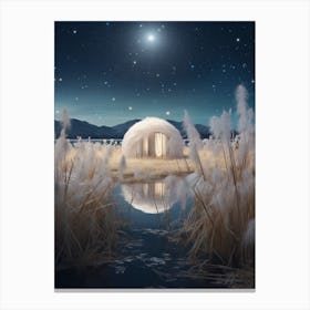 Cosmic yurt in a field - cosmic surrealism Canvas Print