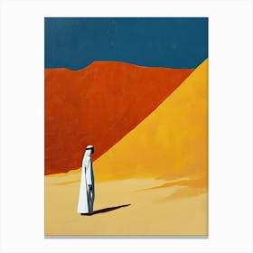 Man In The Desert, Minimalism Arabian Canvas Print