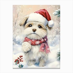 Santa Dog 1 Canvas Print