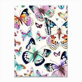 Butterflies Repeat Pattern Decoupage 5 Canvas Print
