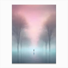 Girl In The Fog Canvas Print