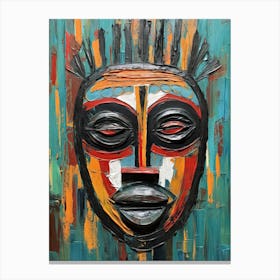 Whispered Legends; Tribal Mask Enigma Canvas Print