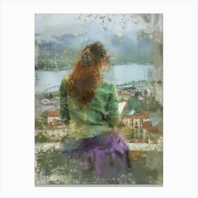 Girl Reading A Book 2 Canvas Print