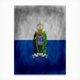 San Marino Flag Texture Canvas Print