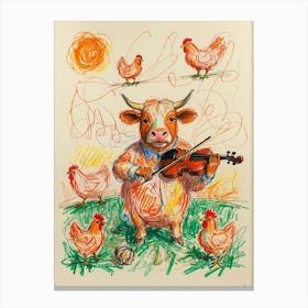 Cow Playing Violin 1 Canvas Print