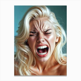 Angry Blond Woman Screaming orgasm Stampe su tela