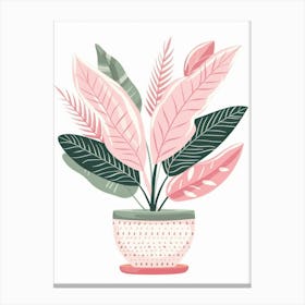 Pink Plant In A Pot Canvas Print